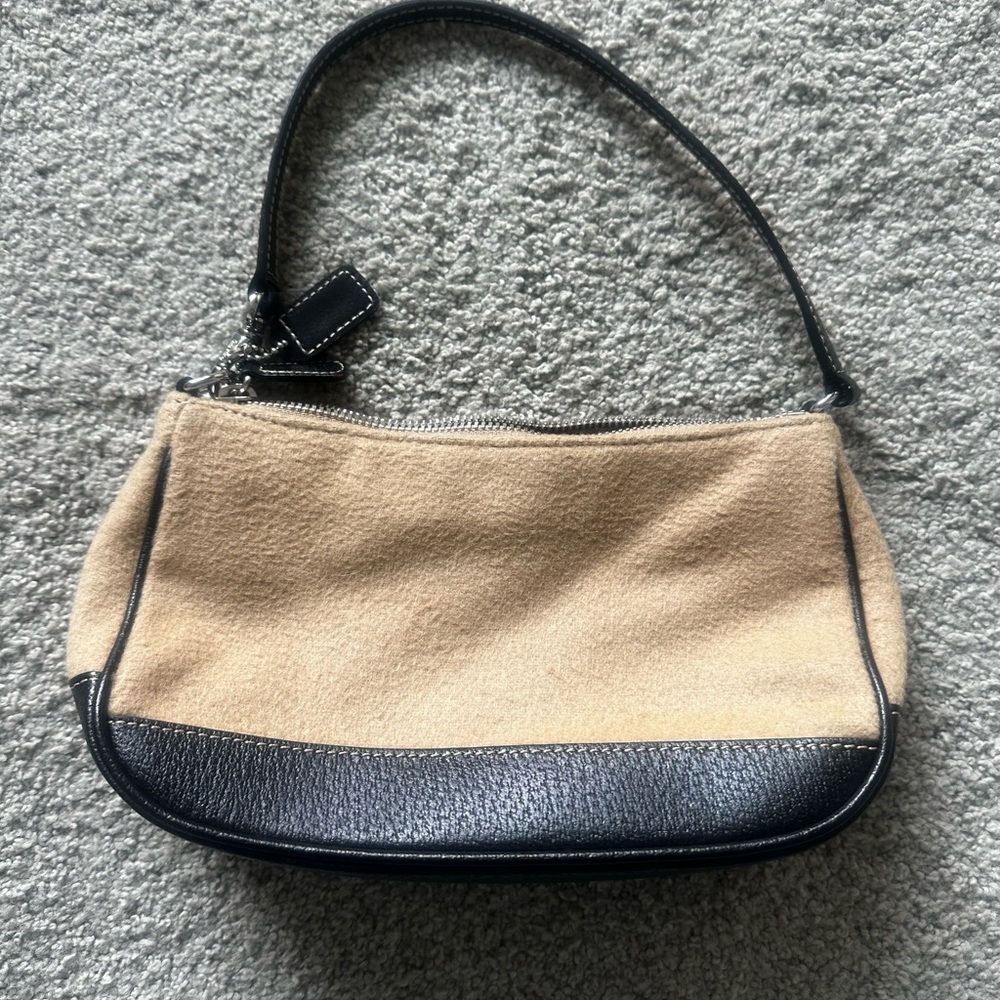Coach wool and leather small handbag